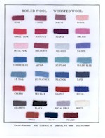 Boiled Worsted Wool Color Sample Card